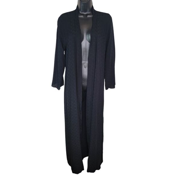 Savage X Fenty Woven Voile Sleep Long Robe Black Monogram Jacquard xs/s - Picture 3 of 8